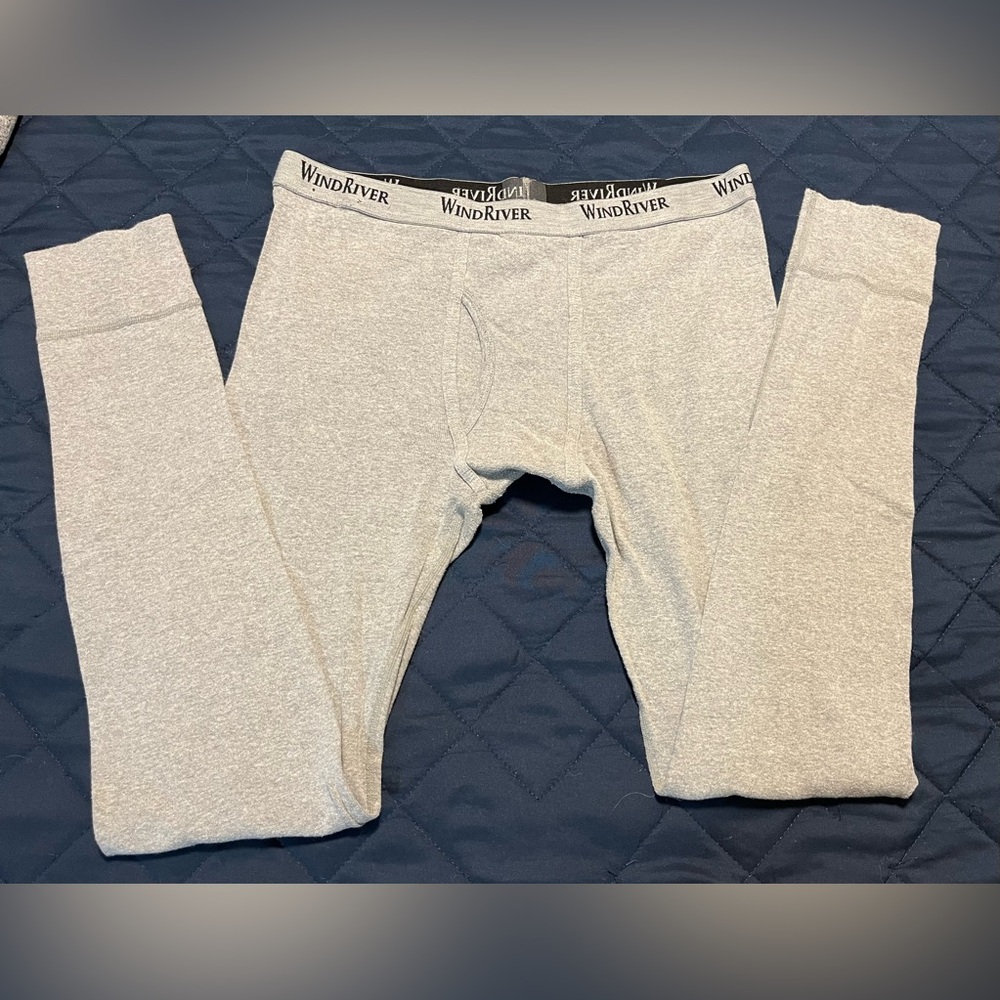 Men’s WindRiver, gray, long underwear.